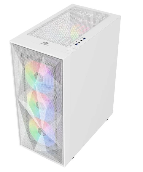 PowerBoost PB-P3509BW USB 3.0, ATX Mesh, ARGB Fan, Beyaz Kasa (PSU yok) - 3