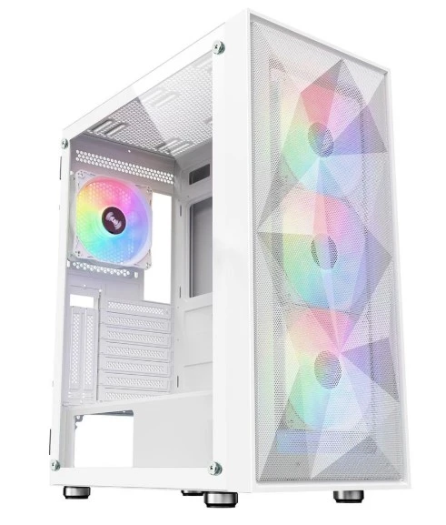 PowerBoost PB-P3509BW USB 3.0, ATX Mesh, ARGB Fan, Beyaz Kasa (PSU yok)