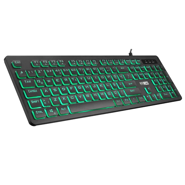 Altec Lansing ALGK8264 Siyah Usb 3 Renk Zemin Aydınlatmalı Q Multimedya Fonksiyonlu Gaming Klavye - 1