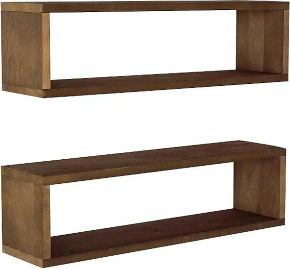 KUZELA  Ahşap Ikili Duvar Raf. - 2