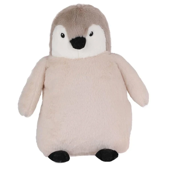 Büyük Peluş Penguen Açık Kahve Çocuklar İçin Yumuşacık ve Sarılmaya Uygun Oyuncak