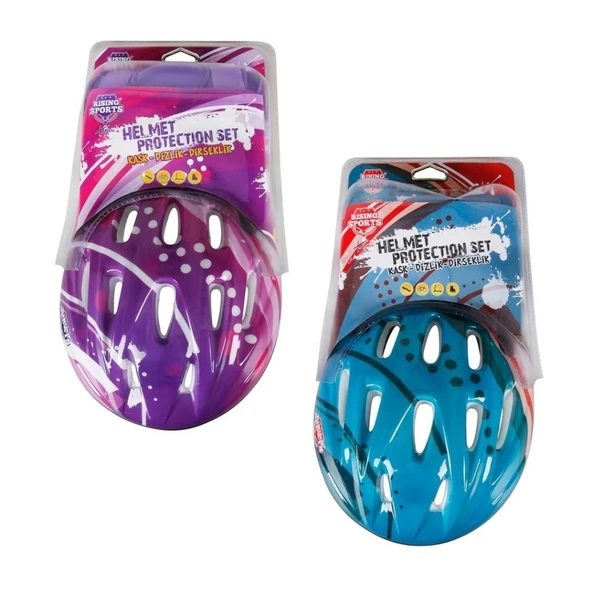 Kask Dizlik Dirseklik Koruyucu Set M - Çocuklar İçin Eğitici ve Güvenli Spor Koruma Seti