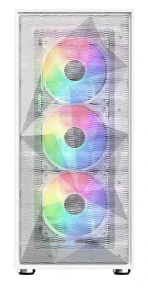 PowerBoost PB-P3509BW USB 3.0, ATX Mesh, ARGB Fan, Beyaz Kasa (PSU yok) - 2