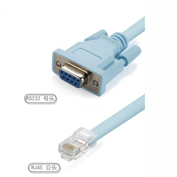 RJ45 To RS232 9 Pin CAT5E 6 Çevirici Dönüştürücü Adaptör Ethernet Kablosu 4335 - 4