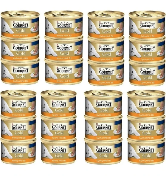 Gourmet Gold Kiyilmiş Hindi Etli Yetişkin Kedi Konservesi 85 Gr 24 Adet