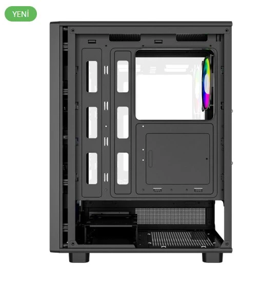 PowerBoost A600B 600W 80+ ATX USB 3.0 Rainbow Fanlı Mesh Gaming Siyah Kasa - 4