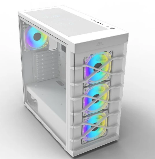 PowerBoost PB-GR222BW USB3.0 Full Beyaz Tempered Glass 7xARGB Fanlı kasa (PSU Yok) - 2