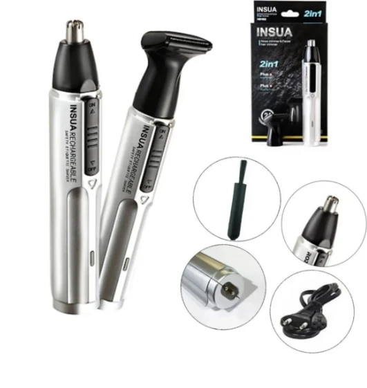 Insua Erkek Bakım Seti Burun Kıl Alma Şarjlı 2ın1 Hd-102