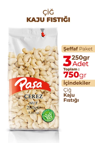 Paşa Kuruyemiş Çiğ Kaju Fıstığı 250 gr X 3 Adet (750 gr) - 2
