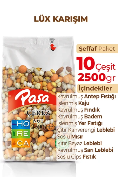 Paşa Kuruyemiş Lüx Karışık Kuruyemiş 2,5 kg - (10 Çeşit) - 2