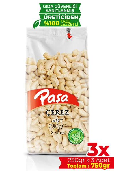 Paşa Kuruyemiş Çiğ Kaju Fıstığı 250 gr X 3 Adet (750 gr) - 1