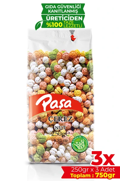 Paşa Kuruyemiş Renkli Leblebi Şekeri 250 gr x 3 Adet (750 gr) - 1