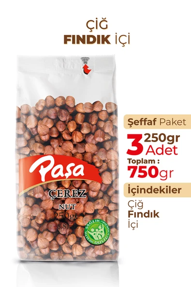 Paşa Kuruyemiş Çiğ Fındık İçi 250 gr X 3 Adet (750 gr) - 2