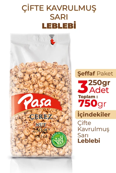 Paşa Kuruyemiş Çifte Kavrulmuş Sarı Leblebi 250 gr x 3 Adet (750 gr) - 2