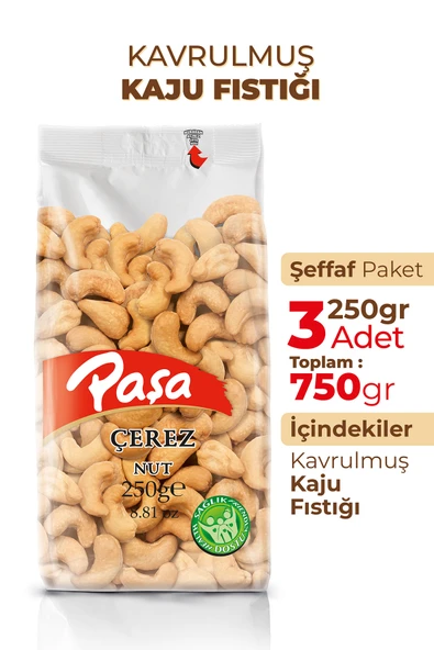 Paşa Kuruyemiş Kavrulmuş Kaju Fıstığı 250 gr X 3 Adet (750 gr) - 2