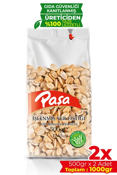 Paşa Kuruyemiş İşlenmiş Yer Fıstığı 500 gr x 2 Adet (1 kg) - 1