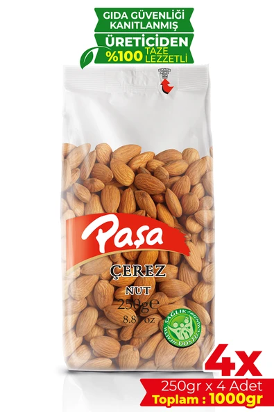 Paşa Kuruyemiş Çiğ Badem İçi 250 gr x 4 Adet (1 kg) - 1