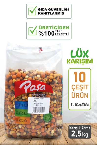 Lüx Karışık Kuruyemiş 2,5 kg - (10 Çeşit)