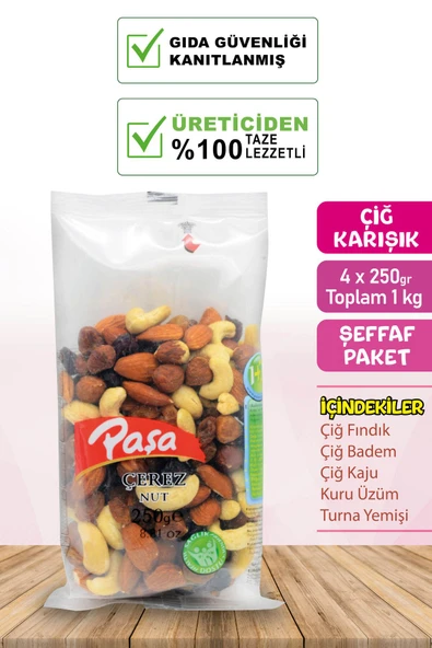 Çiğ Karışık Kuruyemiş 250 gr x 4 Adet (1 kg)