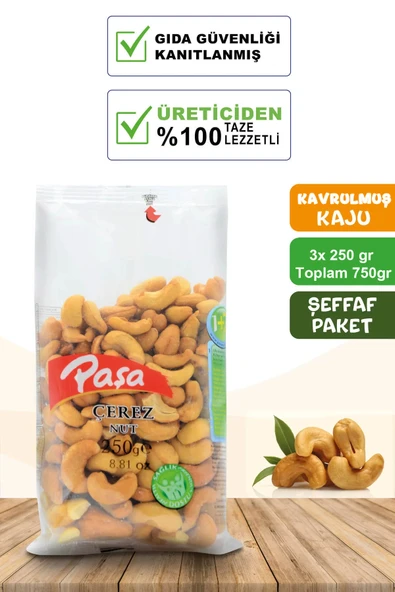 Kavrulmuş Kaju Fıstığı 250 gr X 3 Adet (750 gr)