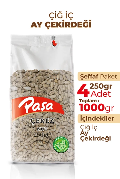 Paşa Kuruyemiş Çiğ İç Ay Çekirdeği 250 gr X 4 Adet (1 kg) - 2