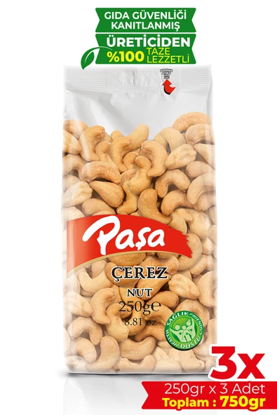 Paşa Kuruyemiş Kavrulmuş Kaju Fıstığı 250 gr X 3 Adet (750 gr) - 1