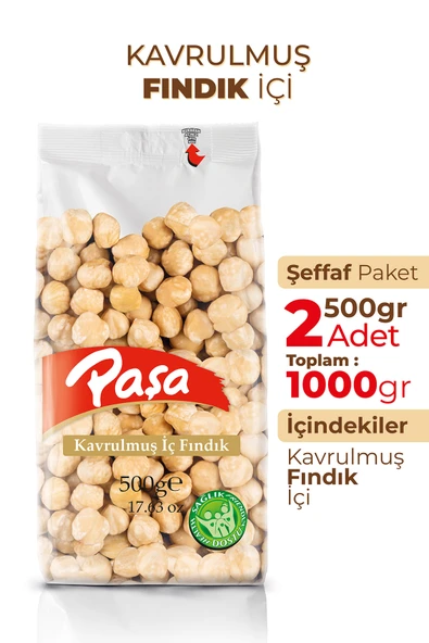 Paşa Kuruyemiş Kavrulmuş Fındık İçi 500 gr x 2 Adet (1 kg) - 2