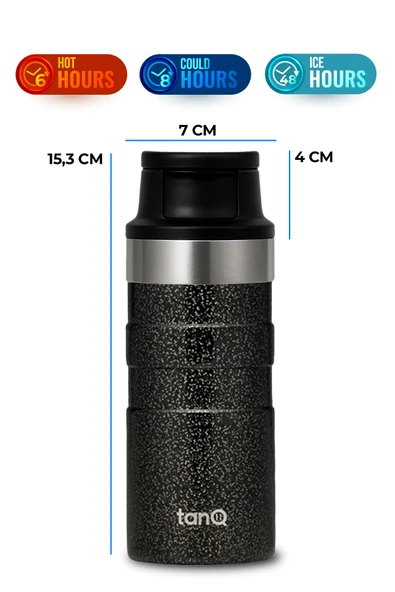 TanQ Ömür Boyu Garantili Active Paslanmaz Çelik Termos Titan Black 0.35 Lt- (12 Oz) - 2