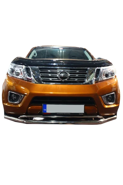 Nissan Navara Ön Krom Koruma Bıyık Paslanmaz Çelik - 4