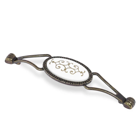 Seçil Eskitme Antik Sarı Metal (128 mm-12.8 cm) Mobilya Mutfak Çekmece Dolap Kulpu Kulbu Kulpları - 5