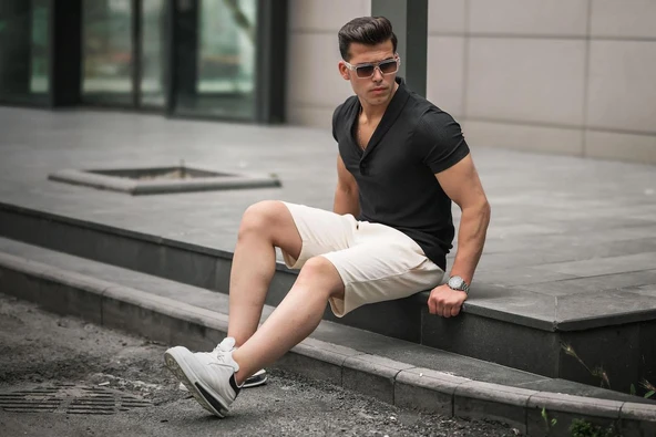 Smokin Yaka Gömlek - Siyah - Resim 5