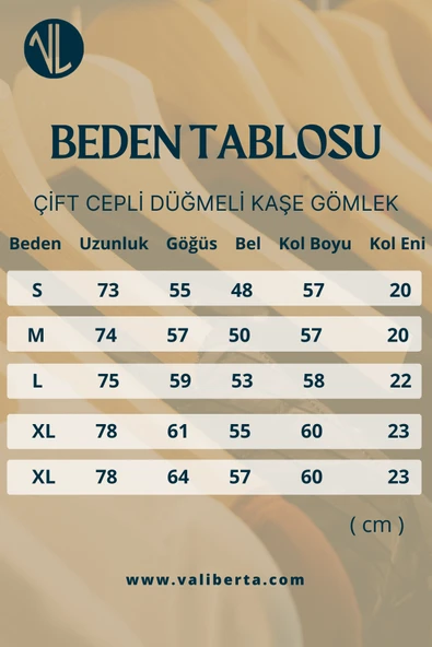 Çift Cepli Düğmeli Kaşe Gömlek - Saks Mavisi - 5
