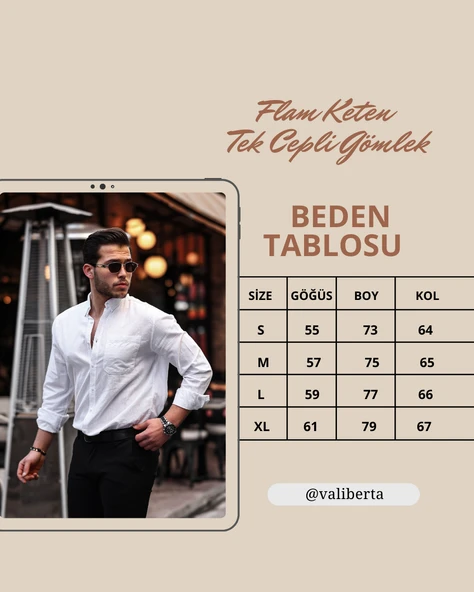 Flam Keten Tek Cepli Gömlek - Siyah - Resim 5