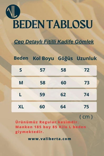 Cep Detaylı Fitilli Kadife Gömlek - Koyu Kahve - Resim 7