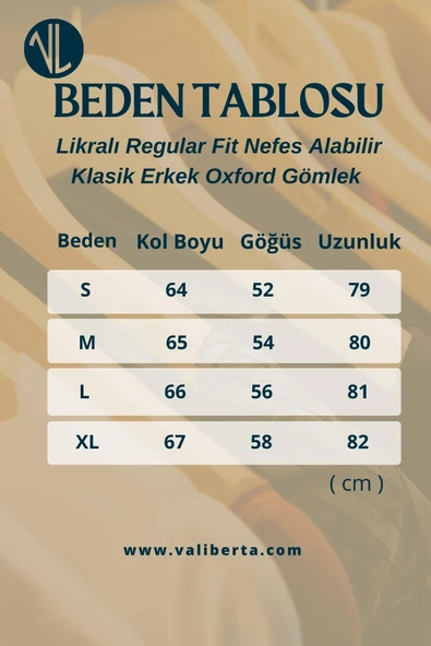 Likralı Regular Fit Nefes Alabilir Klasik Erkek Oxford Gömlek - Cam Göbeği - 8
