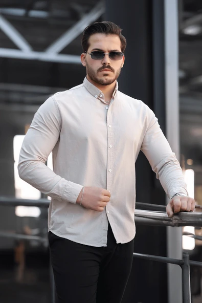 York Keten Erkek Gömlek - Bej