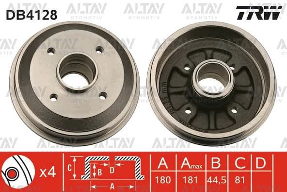 TRW-DB4128 FREN KAMPANASI 306 93= / ZX 91= / XSARA 97=,4247.32,424732