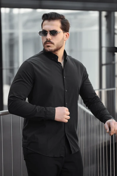 York Keten Erkek Gömlek - Siyah