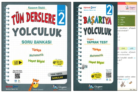 Üçgen 2.Sınıf Tüm Dersler+Başarıya Yolculuk( Yaprak Test) 2 Kitap ürün görseli 1