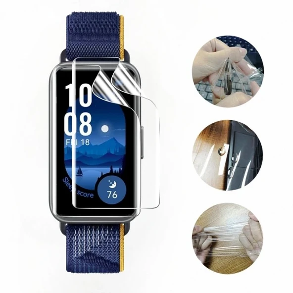 Huaweı Band 10 Uyumlu  3 Adet Şeffaf Ultra koruyucu Nano Jelatin - Resim 3