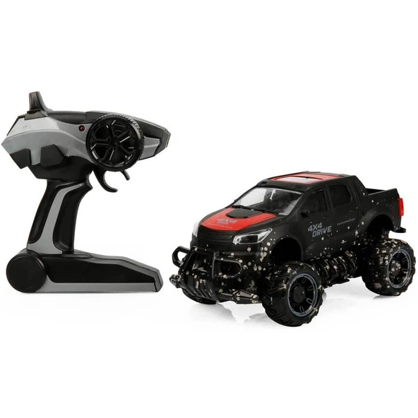 Crazon 1:18 Uzaktan Kumandalı 4x4 Crazy Off-Road Araba 2.4 Ghz Usbj Şarj Siyah Kırmızı