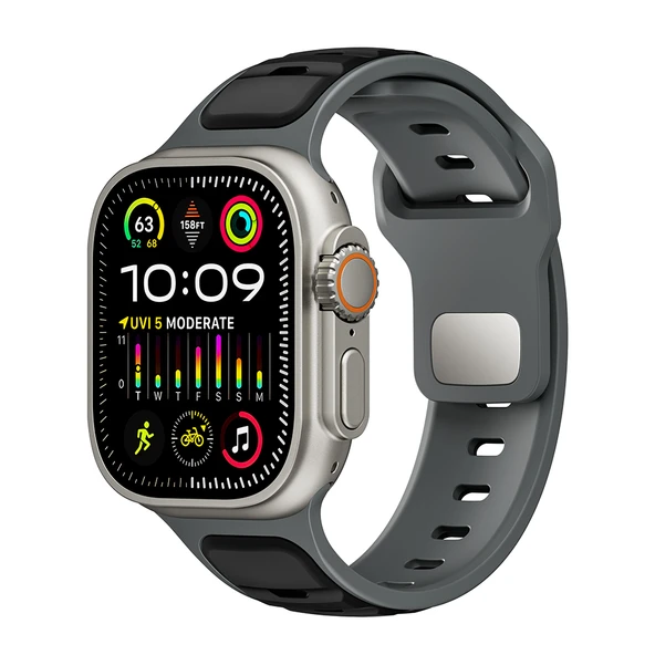 Apple Watch Ultra 49mm Zore KRD-135 Silikon Kordon Strap Kayış - Resim 11