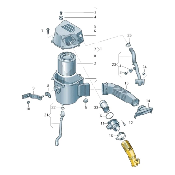 VW Polo 2010-2014 1.2TDi CFWA Hava Filtre Çıkış Borusu 6R0129654C - 2