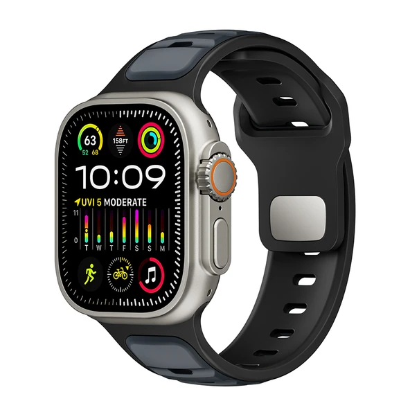 Apple Watch Ultra 49mm Zore KRD-135 Silikon Kordon Strap Kayış - Resim 4