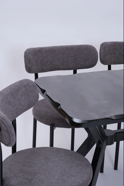 Kütük Alfa MDF Lak Mutfak Masa Sandalye Takımı 70x120 - 7