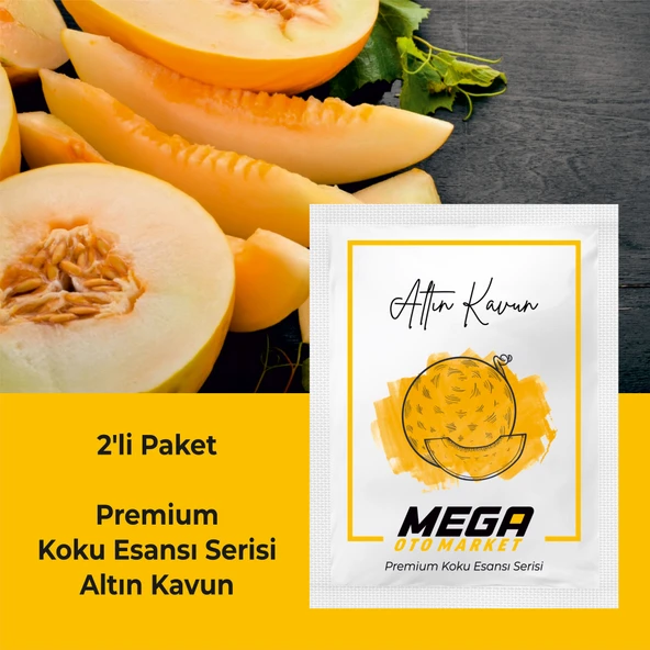 2'li Paket Araba Havalandırma Klima Koku Klipsi Yedek Kartuş Pedi 5 Ad. Premium Altın Kavun - 2