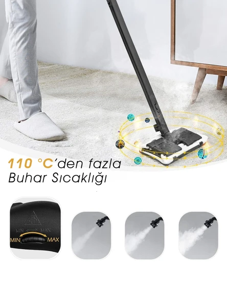 Pirantech CB-107C 2000 W Beyaz Buharlı Temizleyici - 3