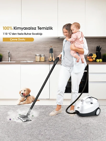 Pirantech CB-107C 2000 W Beyaz Buharlı Temizleyici - 7