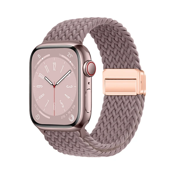 Apple Watch 10 46mm Zore KRD-134 Örgü Tasarımlı Hasır Kordon Strap Kayış - 5