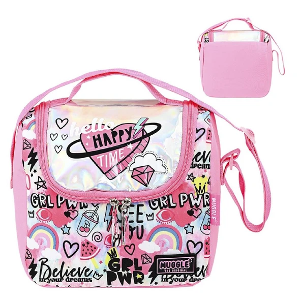 Muggle 2 Bölmeli Fashion Totally Okul Çantası + Termoslu Beslenme Çantası + Kalemlik - 3